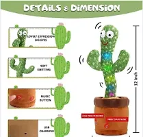 TikTok Dancing Cactus Plush Toy USB Charging,Sing 120pcs Songs,Recording,Repeats What You say and emit Colored Lights,Gifts of Fun Toys for Boys and Girls-thumb1