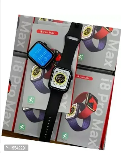 i8 Pro Max new Smart Watch full screen Series 8 For Men  Women Smartwatch (Black Strap, Free Size)