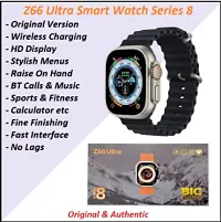 Z66 Ultra Series 8 Smart Watch Pack Of 1 Men Watch Nfc Door Unlock Smartwatch Rotating Crown Metallic Body 600 Nits Aod Spo2 Hr Bp 2 Straps Bluetooth Call Wireless Charge Fitness Bracelet-thumb2