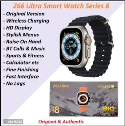 Z66 Ultra Series 8 Smart Watch Pack Of 1 Men Watch Nfc Door Unlock Smartwatch Rotating Crown Metallic Body 600 Nits Aod Spo2 Hr Bp 2 Straps Bluetooth Call Wireless Charge Fitness Bracelet-thumb3
