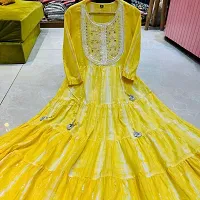 Trendy Rayon Gown for women Yellow-thumb1