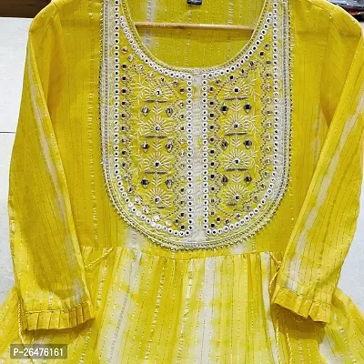 Trendy Rayon Gown for women Yellow-thumb3