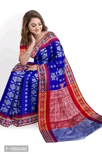 Pasapali Sambhalpuri printed art silk saree with blouse piece for Indian Devis-thumb0