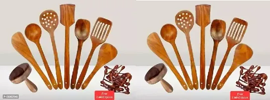 Wooden Spatulas Cooking Tools With 6 Mini Spoon Set Of 22