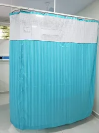 Ankit Enterprises Polyester and Satin Hospital Curtains of Different Sizes and Colors for Bed partition in Clinics, ICU and Wards (Sea-Green, 4 Width X 7ft Height), Grommets-thumb1