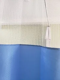 Ankit Enterprises - Blue Color Zig Zag C Kurtain with Oval Net for Hospital ICU/Clinic/Ward C Kurtain of ifferent Sizes (4Feet Width X 7Feet Height)-thumb1