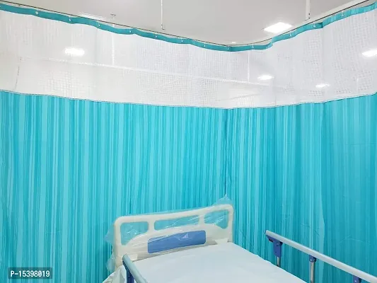 Ankit Enterprises Polyester and Satin Hospital Curtains of Different Sizes and Colors for Bed partition in Clinics, ICU and Wards (Sea-Green, 4 Width X 7ft Height), Grommets