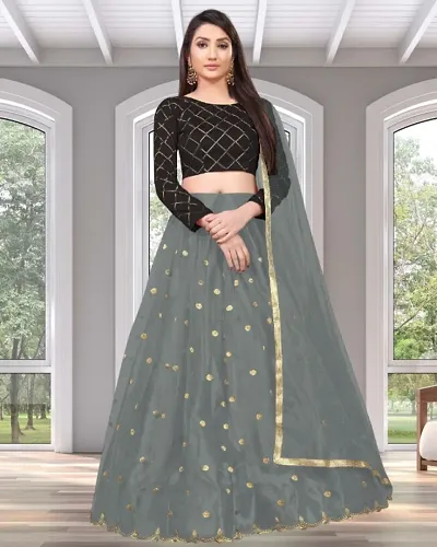 Consult RIHAAN FASHION Women's Semi-Stitched Lehngha Choli with Embroidered Semi Stitched Blouse With Dupatta