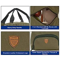 ENSULATOR Lunch Bag 2021 Insulated Organic Canvas Thermal Snacks Tiffin Organizer with Pocket for Spoon, Fork, Tissues for Women Men Adults Office Work Picnic Hiking | ArmyGreen-thumb2