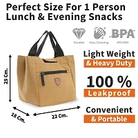 ENSULATOR Lunch Bag 2021 Insulated Organic Canvas Snacks Tiffin Organizer with Pocket for Tissues  Pickel for Women Men Adults Office Work Picnic Hiking | Brown-thumb3