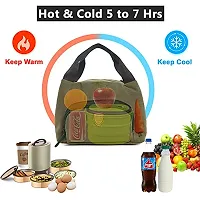 ENSULATOR Lunch Bag 2021 Insulated Organic Canvas Thermal Snacks Tiffin Organizer with Pocket for Spoon, Fork, Tissues for Women Men Adults Office Work Picnic Hiking | ArmyGreen-thumb1