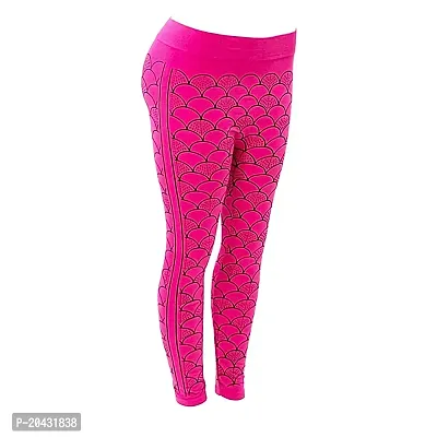 Aayush Premium Free Size Ripped Jeggings | Skinny Jeggings | Colored Jeggings | HIGH Waisted Jeggings | Denim Jeggings | Checkered Jeggings | Solid Jeggings (3380 Pink Black Pattern Jeggings)-thumb0