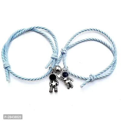 AAYUSH PREMIUM HANDCRAFTED  MAGNETIC COUPLES BRACELETS (LIGHT BLUE ROPE)