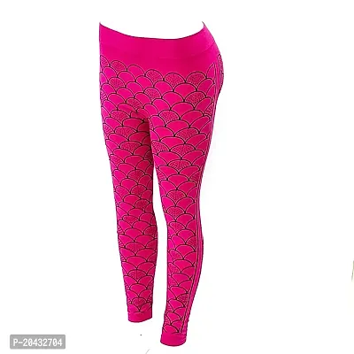 Aayush Stylish  Premium Free Size HIGH Waist Stretchable Pink and Black Colored Designer Jeggings for Women and Girls-thumb2