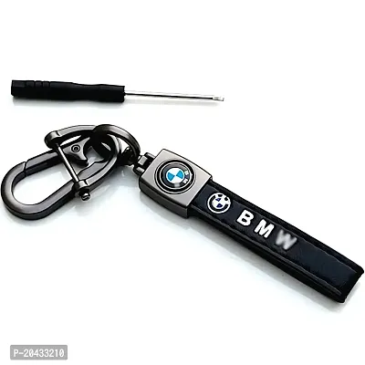 AAYUSH LEATHER KEYCHAINS AND KEYRINGS COMPATIBLE WITH CARS AND BIKES (Mercedes | Bmw | Audi | Tata | Maruti Suzuki | Hyundai | Honda | Royal Enfield) (BM LEATHER STRAP SCREW HOOK)-thumb3