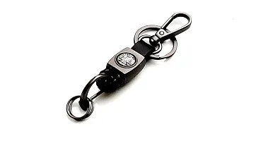 AAYUSH LEATHER KEYCHAINS AND KEYRINGS COMPATIBLE WITH CARS AND BIKES (Mercedes | Bmw | Audi | Tata | Maruti Suzuki | Hyundai | Honda | Royal Enfield) (ROYAL ENFIELD BLACK LEATHER HOOK THREAD)-thumb2