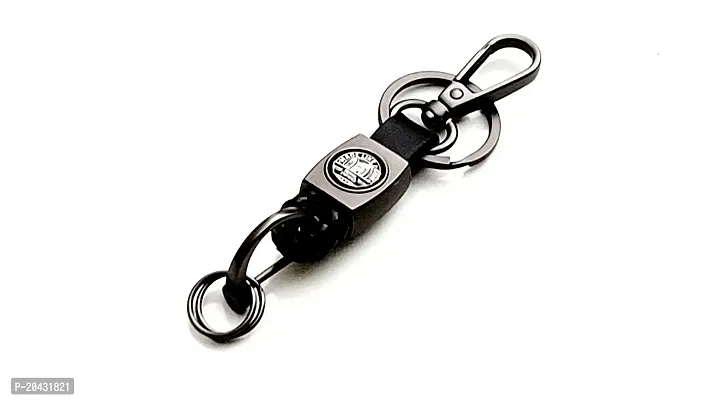 AAYUSH LEATHER KEYCHAINS AND KEYRINGS COMPATIBLE WITH CARS AND BIKES (Mercedes | Bmw | Audi | Tata | Maruti Suzuki | Hyundai | Honda | Royal Enfield) (ROYAL ENFIELD BLACK LEATHER HOOK THREAD)-thumb3