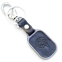 AAYUSH LEATHER KEYCHAINS AND KEYRINGS COMPATIBLE WITH CARS AND BIKES (Mercedes | Bmw | Audi | Tata | Maruti Suzuki | Hyundai | Honda | Royal Enfield) (VOLKSWAGN METALLIC CENTRE BLUE LUXURY)-thumb3