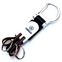 AAYUSH LEATHER KEYCHAINS AND KEYRINGS COMPATIBLE WITH CARS AND BIKES (Mercedes | Bmw | Audi | Tata | Maruti Suzuki | Hyundai | Honda | Royal Enfield) (YAMAHA FLOWER STYLE KEYCHAIN)-thumb2