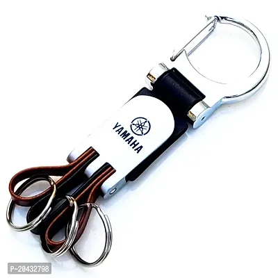 AAYUSH LEATHER KEYCHAINS AND KEYRINGS COMPATIBLE WITH CARS AND BIKES (Mercedes | Bmw | Audi | Tata | Maruti Suzuki | Hyundai | Honda | Royal Enfield) (YAMAHA FLOWER STYLE KEYCHAIN)-thumb3