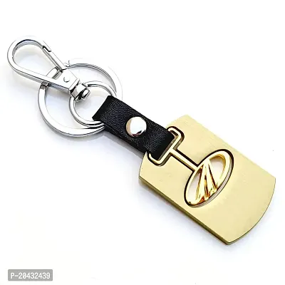 AAYUSH LEATHER KEYCHAINS AND KEYRINGS COMPATIBLE WITH CARS AND BIKES (Mercedes | Bmw | Audi | Tata | Maruti Suzuki | Hyundai | Honda | Royal Enfield) (MAHINDRA GOLDEN SEPERABLE)-thumb2