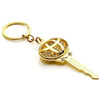 AAYUSH KEYCHAINS AND KEYRINGS COMPATIBLE WITH CARS AND BIKES (Mercedes | Bmw | Audi | Tata | Suzuki | Hyundai | Honda | Royal Enfield) (TOYOT-A FANCY GOLDEN NEW)-thumb1