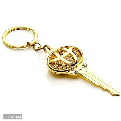 AAYUSH KEYCHAINS AND KEYRINGS COMPATIBLE WITH CARS AND BIKES (Mercedes | Bmw | Audi | Tata | Suzuki | Hyundai | Honda | Royal Enfield) (TOYOT-A FANCY GOLDEN NEW)-thumb2