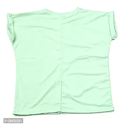 Aayush Premium and Stylish Half Sleeve Free Size Regular FIT T-Shirts for Women and Girls (Believe Green Mint Color T-Shirts)-thumb2