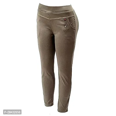 Aayush Stylish Free Size Royal Brown Plain Jeggings for Women and Girls