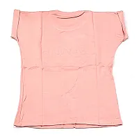 Aayush Premium and Stylish Half Sleeve Free Size Regular FIT T-Shirts for Women and Girls (Smile Peach Color T-Shirts)-thumb1