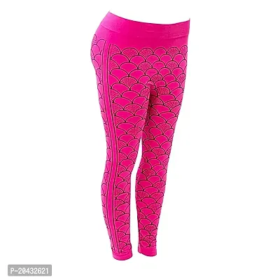 Aayush Premium  Stylish Free Size HIGH Waist Stretchable Pink and Black Designer Jeggings for Women and Girls-thumb0