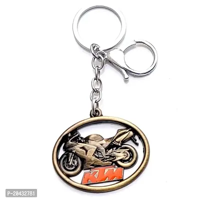 AAYUSH LEATHER KEYCHAINS AND KEYRINGS COMPATIBLE WITH CARS AND BIKES (Mercedes | Bmw | Audi | Tata | Maruti Suzuki | Hyundai | Honda | Royal Enfield) (KTM BRONZE BIKE STYLE)