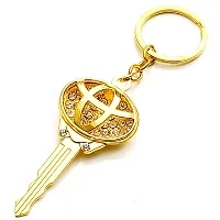 AAYUSH KEYCHAINS AND KEYRINGS COMPATIBLE WITH CARS AND BIKES (Mercedes | Bmw | Audi | Tata | Suzuki | Hyundai | Honda | Royal Enfield) (TOYOT-A FANCY GOLDEN NEW)-thumb2