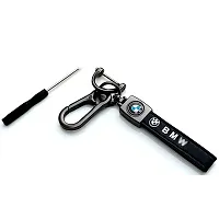 AAYUSH LEATHER KEYCHAINS AND KEYRINGS COMPATIBLE WITH CARS AND BIKES (Mercedes | Bmw | Audi | Tata | Maruti Suzuki | Hyundai | Honda | Royal Enfield) (BM LEATHER STRAP SCREW HOOK)-thumb1