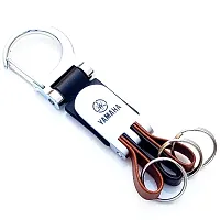 AAYUSH LEATHER KEYCHAINS AND KEYRINGS COMPATIBLE WITH CARS AND BIKES (Mercedes | Bmw | Audi | Tata | Maruti Suzuki | Hyundai | Honda | Royal Enfield) (YAMAHA FLOWER STYLE KEYCHAIN)-thumb1