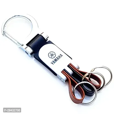 AAYUSH LEATHER KEYCHAINS AND KEYRINGS COMPATIBLE WITH CARS AND BIKES (Mercedes | Bmw | Audi | Tata | Maruti Suzuki | Hyundai | Honda | Royal Enfield) (YAMAHA FLOWER STYLE KEYCHAIN)-thumb2