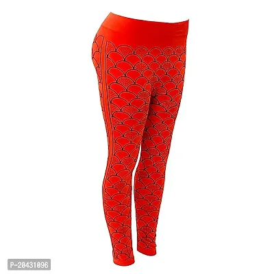 Aayush Premium Free Size Ripped Jeggings | Skinny Jeggings | Colored Jeggings | HIGH Waisted Jeggings | Denim Jeggings | Checkered Jeggings | Solid Jeggings (3080 RED Black Pattern Jeggings)-thumb0