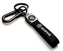 AAYUSH LEATHER KEYCHAINS AND KEYRINGS COMPATIBLE WITH CARS AND BIKES (Mercedes | Bmw | Audi | Tata | Maruti Suzuki | Hyundai | Honda | Royal Enfield) (MG BLACK LEATHER HOOK STRAP NEW)-thumb2