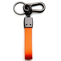 AAYUSH LEATHER KEYCHAINS AND KEYRINGS COMPATIBLE WITH CARS AND BIKES (Mercedes | Bmw | Audi | Tata | Maruti Suzuki | Hyundai | Honda | Royal Enfield) (KTM ORANGE LEATHER STRAP)-thumb3