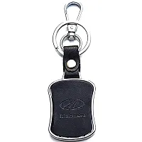 AAYUSH LEATHER KEYCHAINS AND KEYRINGS COMPATIBLE WITH CARS AND BIKES (Mercedes | Bmw | Audi | Tata | Maruti Suzuki | Hyundai | Honda | Royal Enfield) (MAHINDRA BLACK AND SILVER MID LEATHER)-thumb3