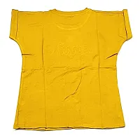 Aayush Premium and Stylish Half Sleeve Free Size Regular FIT T-Shirts for Women and Girls (Smile Yellow Color T-Shirts)-thumb1