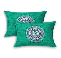 Classic Cotton Rangoli Sea Green Double Bedsheet Pillow Two Cover-thumb2