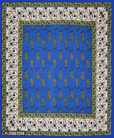 Classic Cotton Mughal Print Navy Blue Double Bedsheet With Two Pillow Covers-thumb4