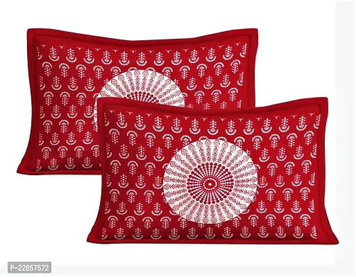 Classic Cotton Maroon Morrpankh Double Bedsheet  With Two Pillow Covers-thumb3