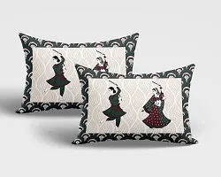 Classic Cotton Seltos Dandiya Dark Green Double Bedsheet Pillow Two Cover-thumb2