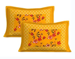 Classic Cotton Yellow Titli Double Bedsheet Pillow Two Cover-thumb3