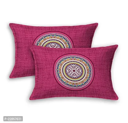 Classic Cotton Rangoli Pink Double Bedsheet Pillow Two Cover-thumb2