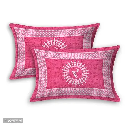 Classic Cotton Pink Adimanav Printed Double Bedsheet With Two Pillow Covers-thumb3