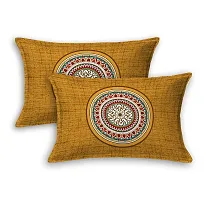 Classic Cotton Rangoli Brown Double Bedsheet Pillow Two Cover-thumb1