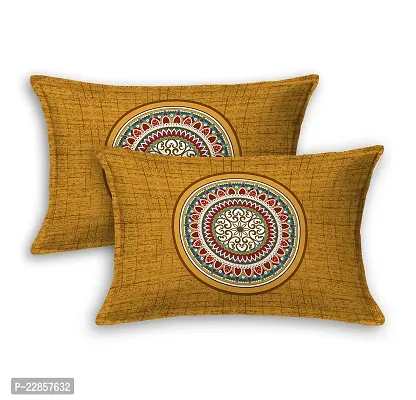 Classic Cotton Rangoli Brown Double Bedsheet Pillow Two Cover-thumb2